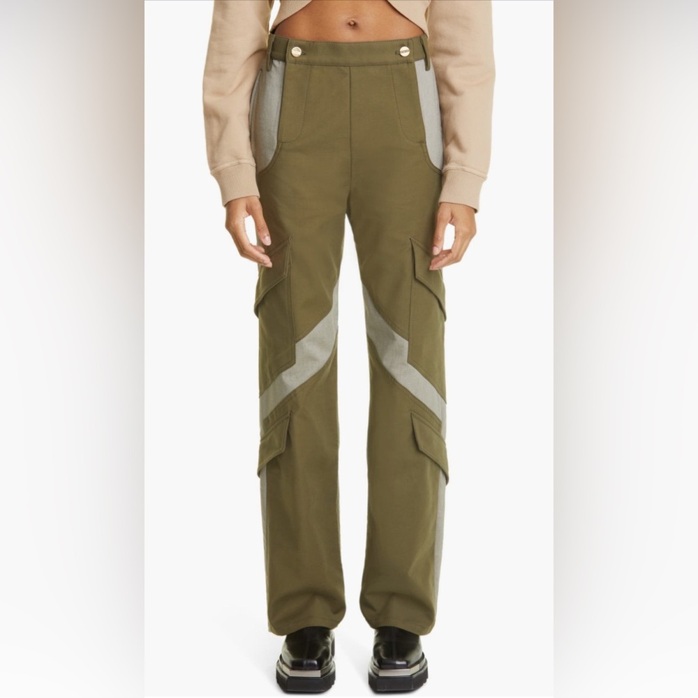 Dion Lee - two tone cotton blend cargo pants